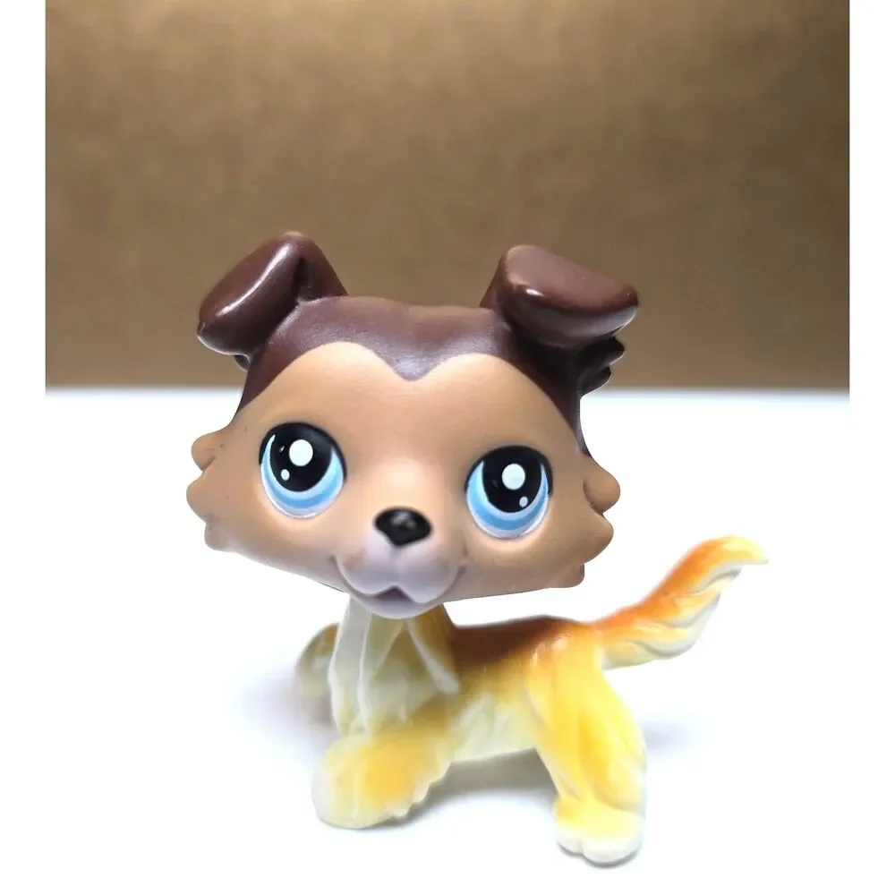 Authentic Littlest Pet Shop #58 Collie Sage Dog Hasbro Raised Paw Red Magnet '04